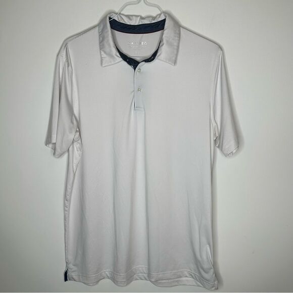 Maelreg White Performance Men's Quick Dry Solid Golf Polo Shirt in Size Large - Picture 5 of 9